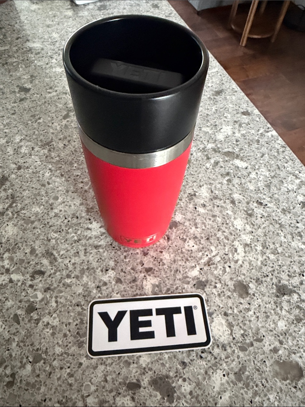 Yeti Red Insulated Travel Tumbler with Black Lid